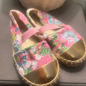Lilly Pulitzer for Target little Girls Pink and Gold Espadrilles